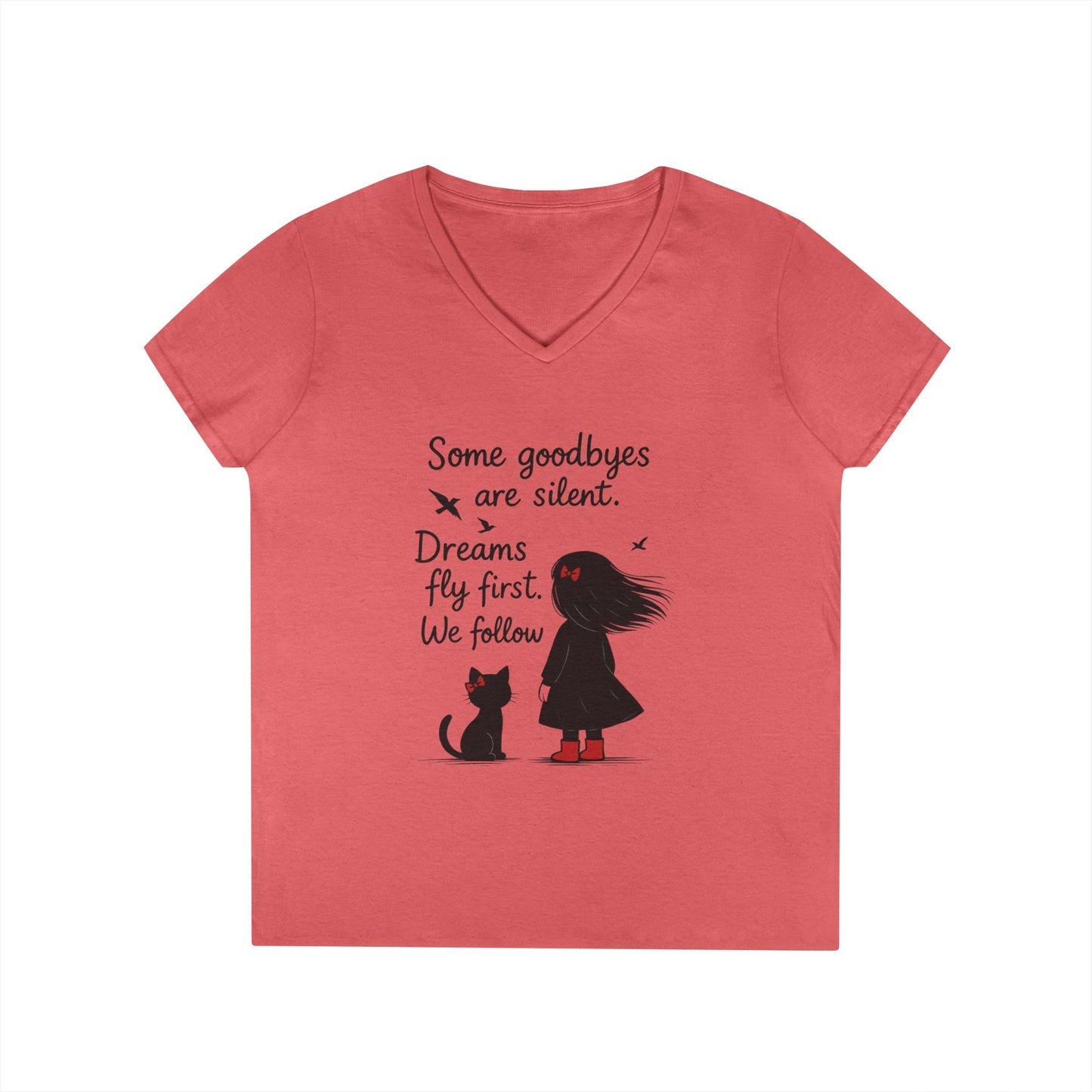 Inspirational V-Neck T-Shirt for Dreamers, Motivational Tee for Women, Gift for Friends, Stylish Graphic Top, Casual Everyday Wear
