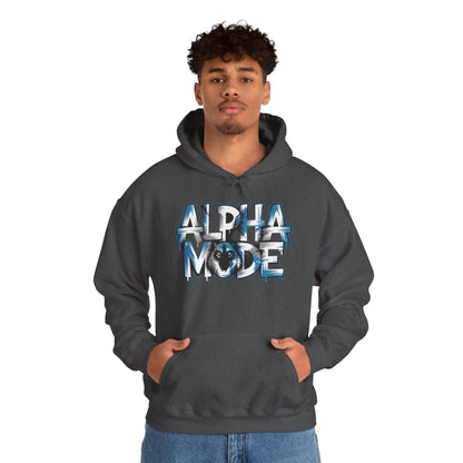 Mens Heavy Blend™ Hooded Sweatshirt, Alpha Mode Wolf Hoodie Mens Bold Streetwear