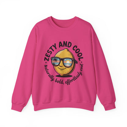 Zesty and Cool Crewneck Sweatshirt, Womens Lemon Sweatshirt for Casual Wear, Trendy Gift, Summer Vibes, Comfortable Apparel