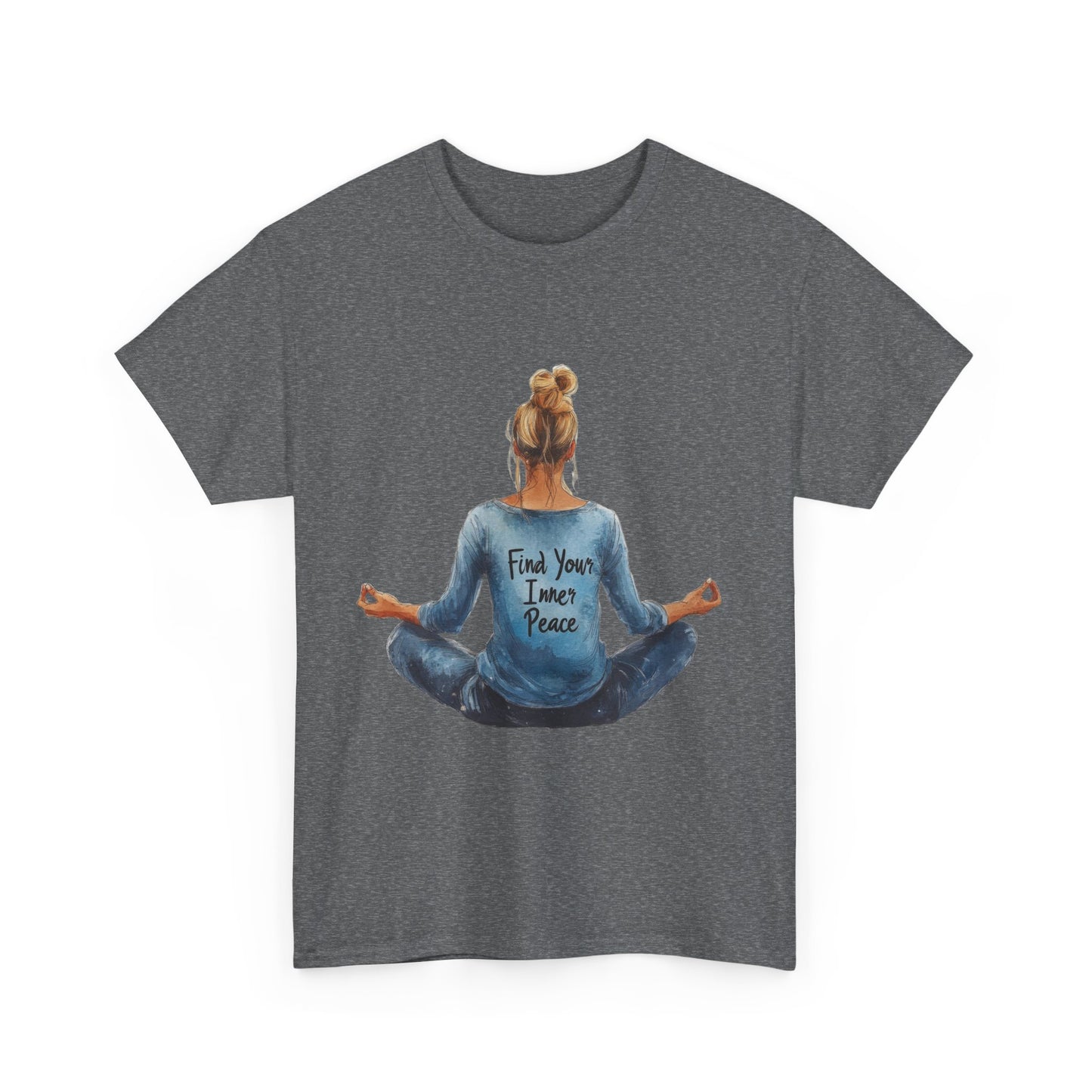Find Your Inner Peace Unisex Heavy Cotton Tee, Motivational Shirt, Meditation Apparel, Relaxation Gift, Casual Wear, Mindfulness Tee
