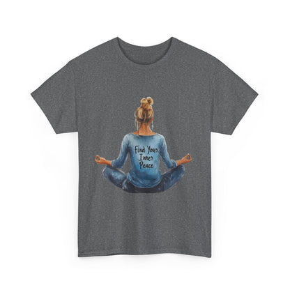 Find Your Inner Peace Unisex Heavy Cotton Tee, Motivational Shirt, Meditation Apparel, Relaxation Gift, Casual Wear, Mindfulness Tee