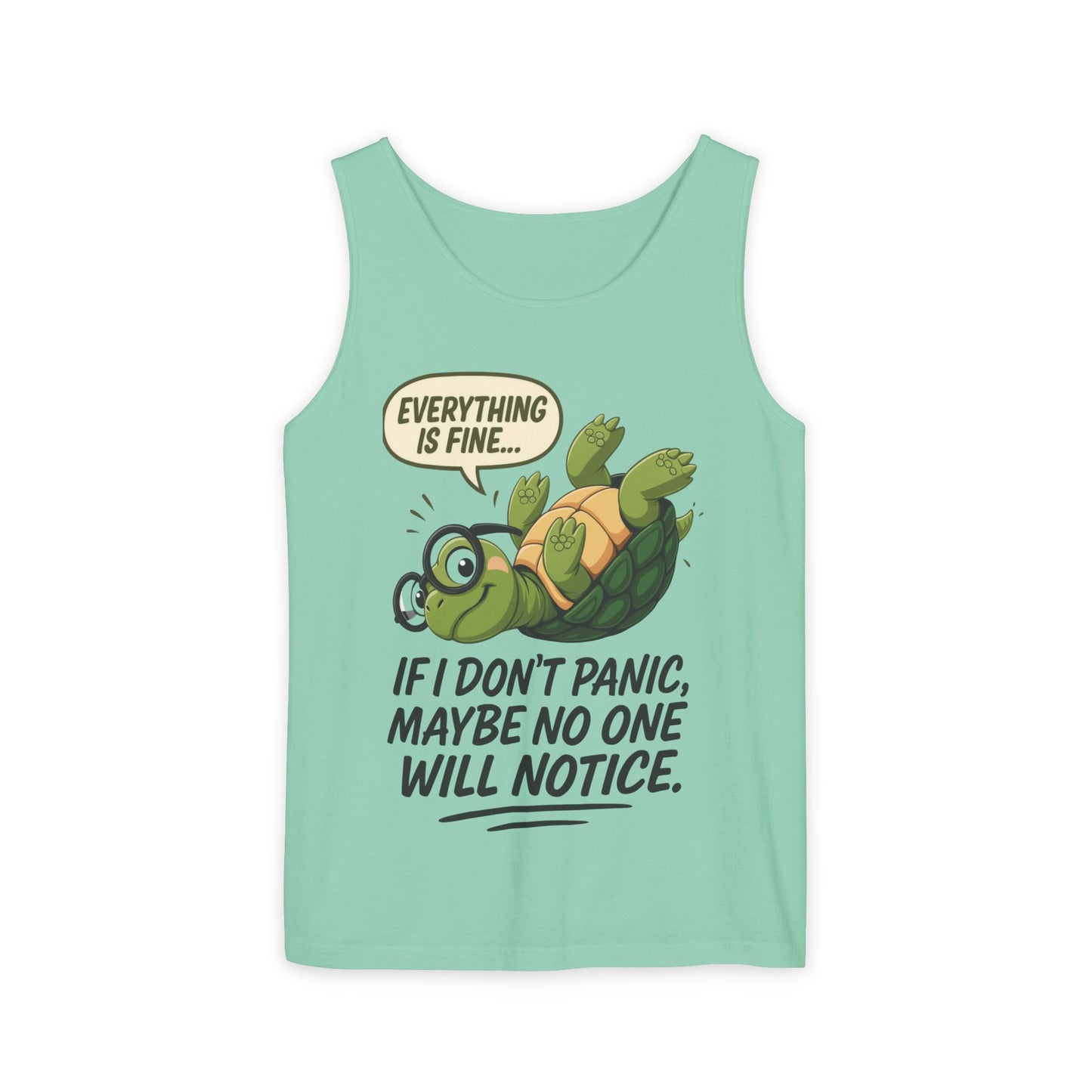 Mens Funny Turtle Graphic Tank Top, Summer Apparel, Gift for Animal Lovers, Beach Day Essentials, Mens Casual Wear, Relaxed Vibes