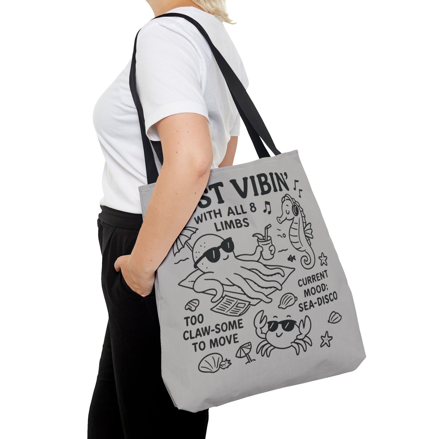Fun Sea-Themed Tote Bag, Beach Accessories, Summer Vibes, Gift for Ocean Lovers, Reusable Shopping Bag, Cute Beach Tote
