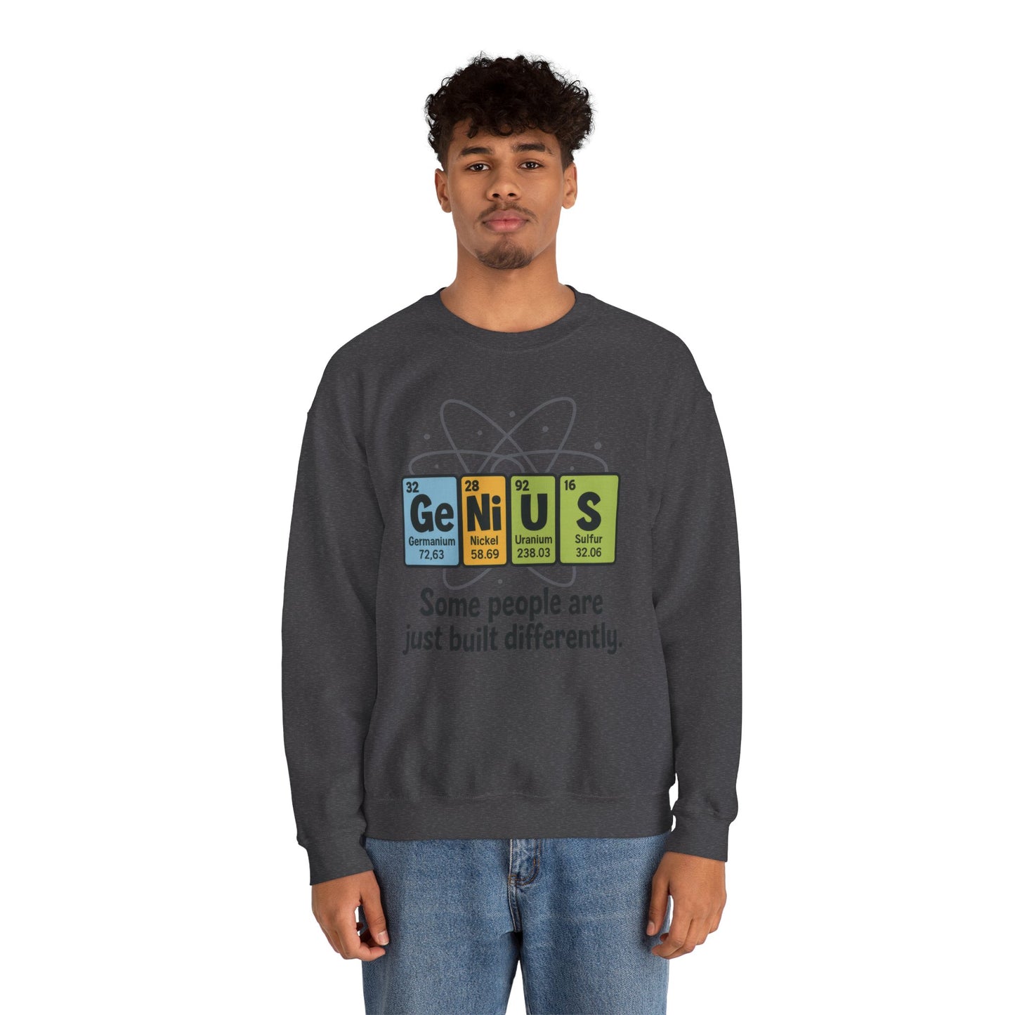 Funny Mens Genius Sweatshirt, Periodic Table Nerd Pullover, Smart Science Gift for Him, Genius Sweatshirt,  Science Lovers Gift