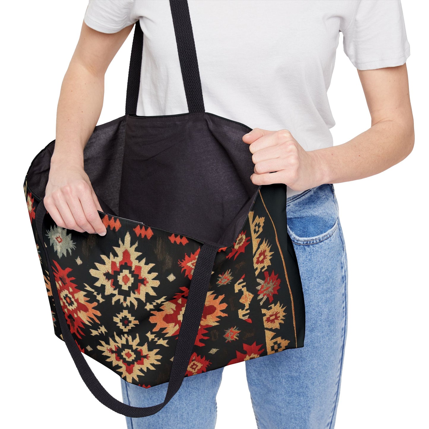 Boho Chic Weekender Tote Bag, Large Travel Bag, Stylish Beach Tote, Perfect for Summer Picnics, Gift for Her, Travel Essentials