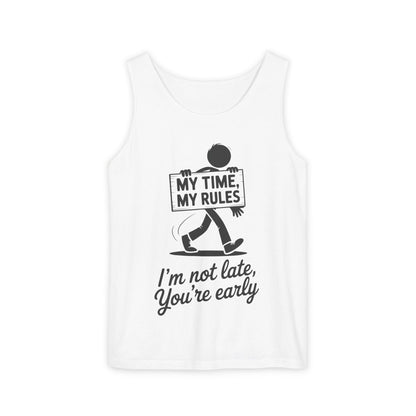 My Time, My Rules Men's Tank Top, Fun Casual Wear for Any Occasion, Relaxed Vibe, Time Management Humor, Self love t shirt