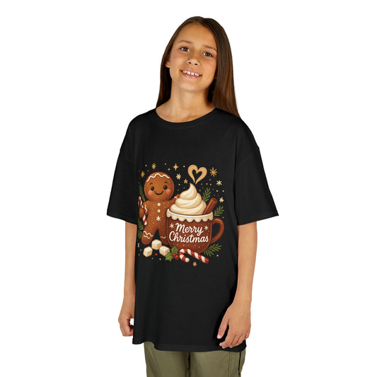 Gingerbread - Hot Cocoa Christmas Shirt for Kids, Cute Holiday Girls Tee, Kids Heavy Cotton™ Tee