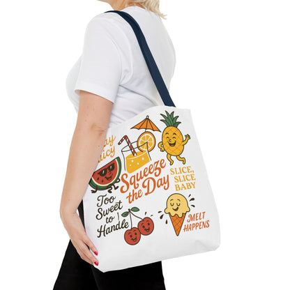 Juicy Summer Tote Bag, Fun Beach Carryall, Perfect for Grocery Shopping, Reusable Market Tote, Cute Gift for Fruit Lovers, Large Tote Bag