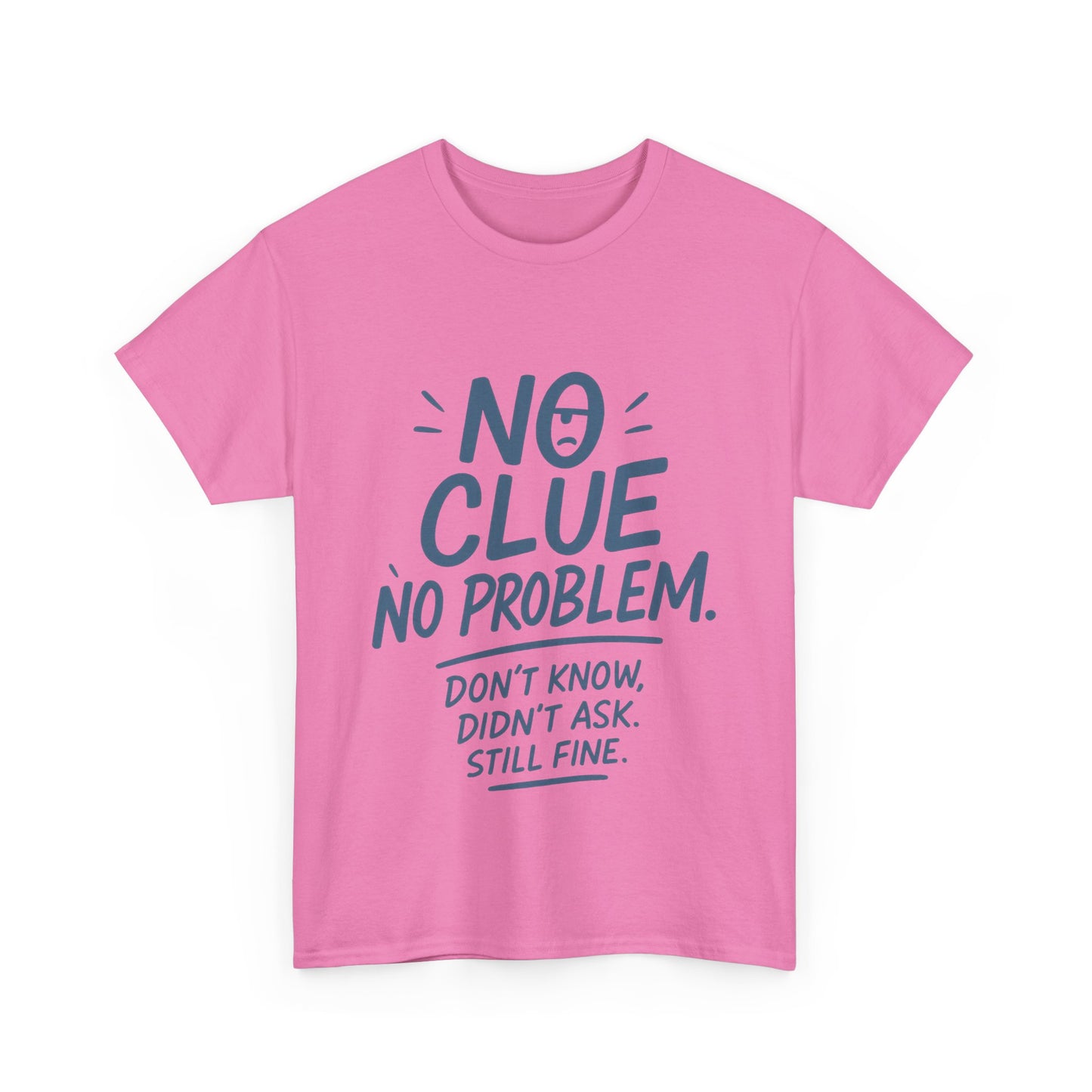 Funny No Clue Womens T-Shirt, No Problem Quote Shirt, Dont Know Didnt Ask Graphic Tee, Relaxed Fit Gift for Her, Humorous Tee
