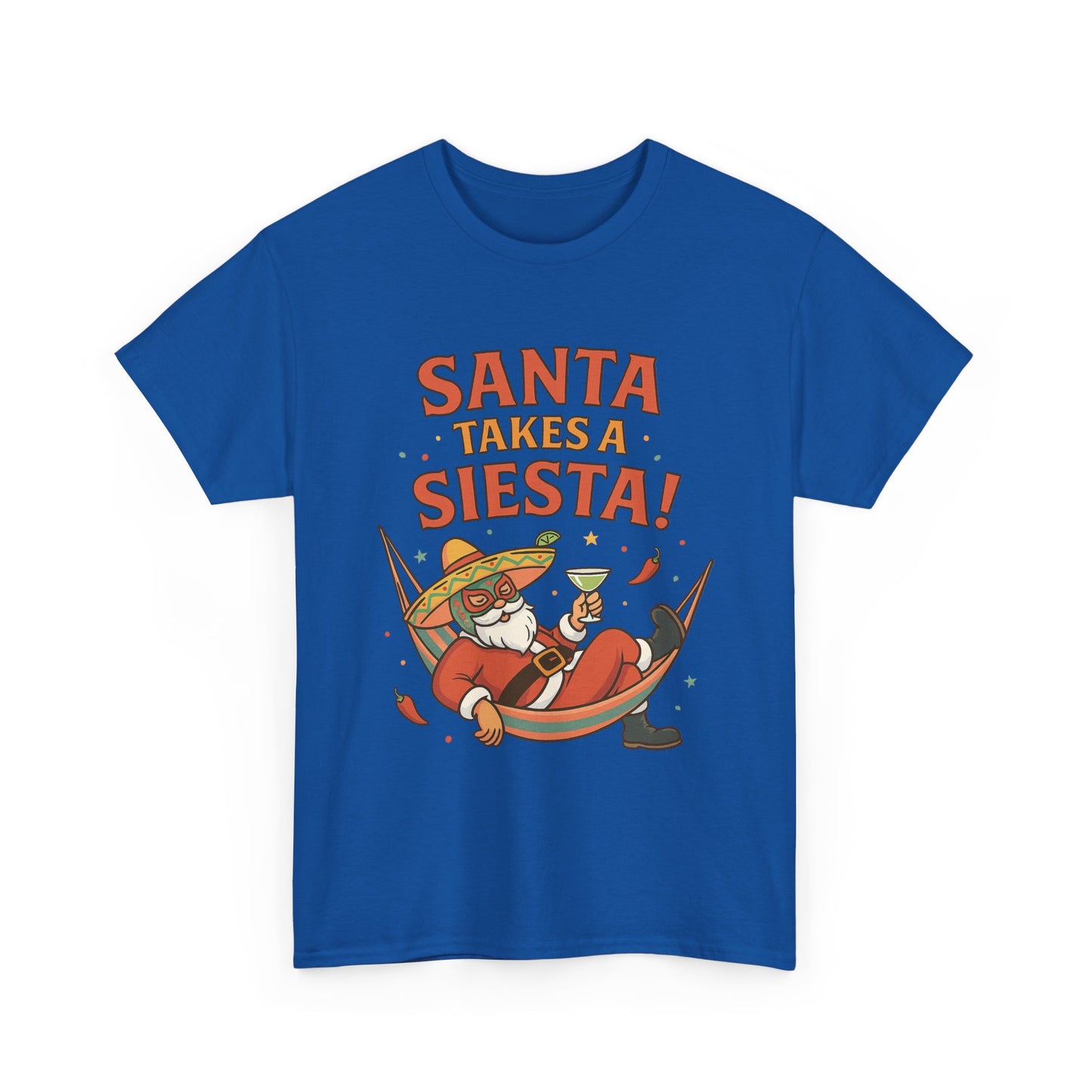 Santa Takes a Siesta Funny Christmas T-Shirt for Men, Mexican Santa Holiday Tee