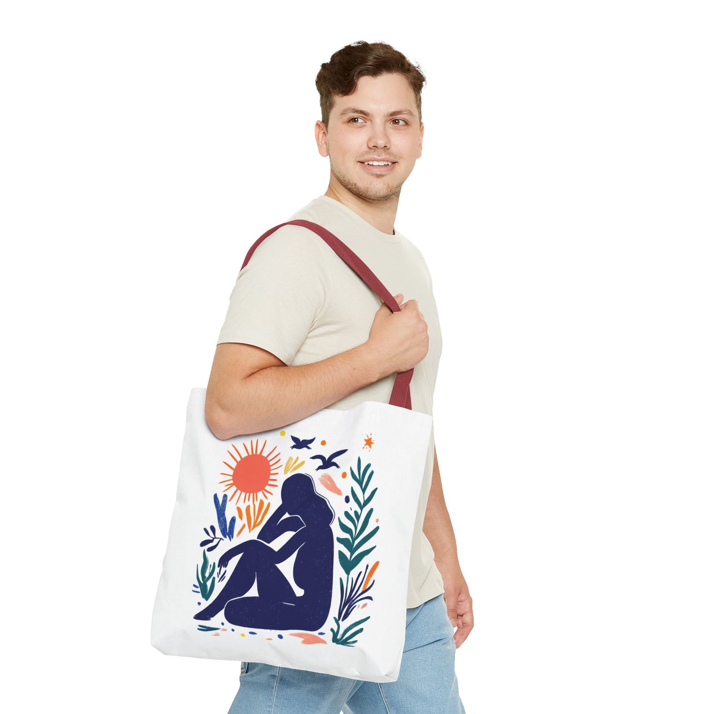 Boho Art Tote Bag, Versatile Eco-Friendly Carryall, Gift for Her, Summer Outing, Beach Bag, Reusable Shopping Tote