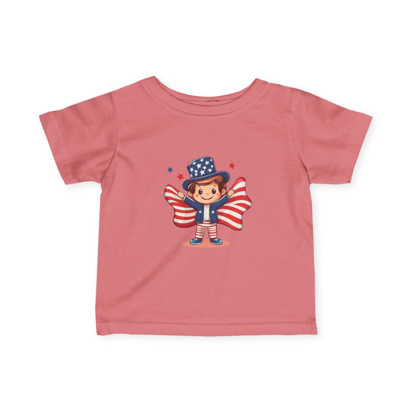 Patriotic Infant Tee, Cute Kid T-Shirt for 4th of July, Baby Independence Day Shirt, Toddler Flag Outfit, American Spirit Clothes