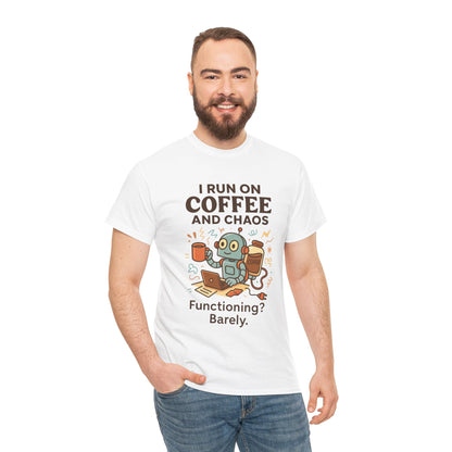I Run on Coffee and Chaos Unisex Heavy Cotton Tee, Funny Coffee Lover Shirt, Gift for Him/Her, Work from Home Humor Tee, Relaxed Fit [...]