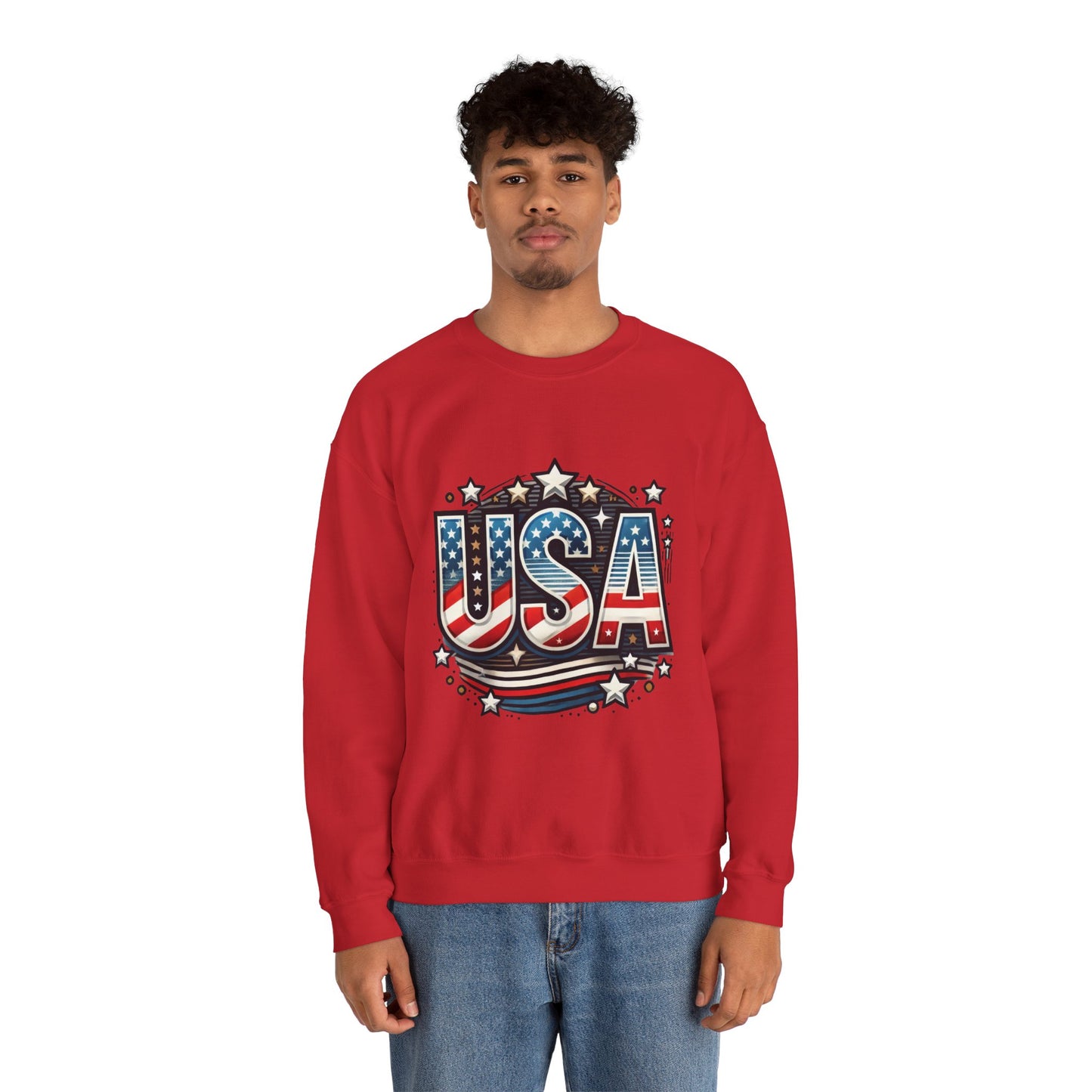 USA Pride Crewneck Sweatshirt, Comfortable Unisex Top, Great for Fourth of July, Independence Day, Everyday Wear, Cozy Gift