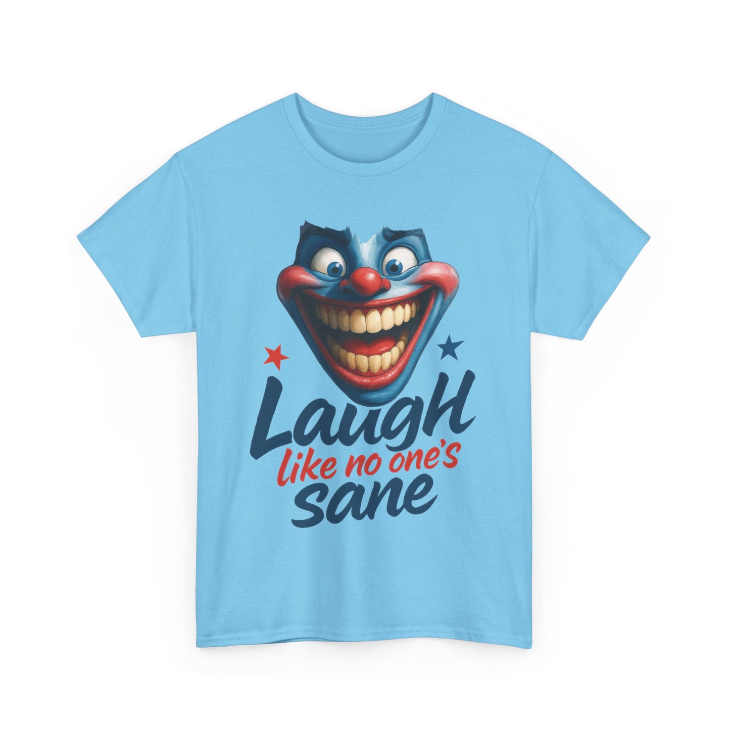 Funny Clown Face Unisex Heavy Cotton Tee, Creepy Clown Face T-Shirt, Humor T-Shirt,Clown Theme Shirt, Funny Horror Graphic Tee