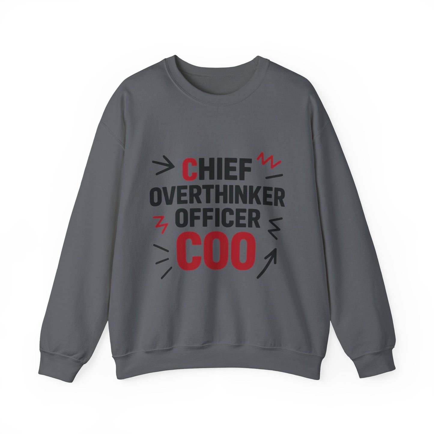 Chief Overthinker Officer Men's Sweatshirt, COO Funny Office Humor Graphic Pullover, Men's Heavy Blend™ Crewneck Sweatshirt