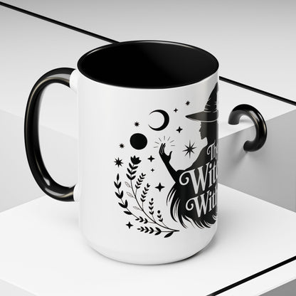 The Witch Within Mug, Minimalist Witchy Coffee Cup, Celestial Feminine Power Gift, Spiritual Boho Halloween Drinkware, Coffee Mug (11, 15oz)