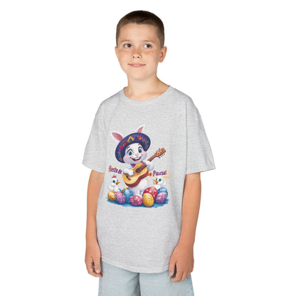 Mexican Easter Bunny Kids T-Shirt - Fiesta de Pascua Shirt with Guitar, Fun Spring Festival Tee, Colorful Holiday Gift for Children