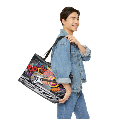Rockin' Weekender Tote Bag with Electric Guitar Design, Music Festival, Beach, Travel, Gym, Gift for Musicians, Beach Bag