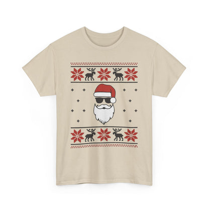 Cool Santa Men's T-Shirt, Funny Christmas Tee, Retro Knit Pattern Holiday Shirt