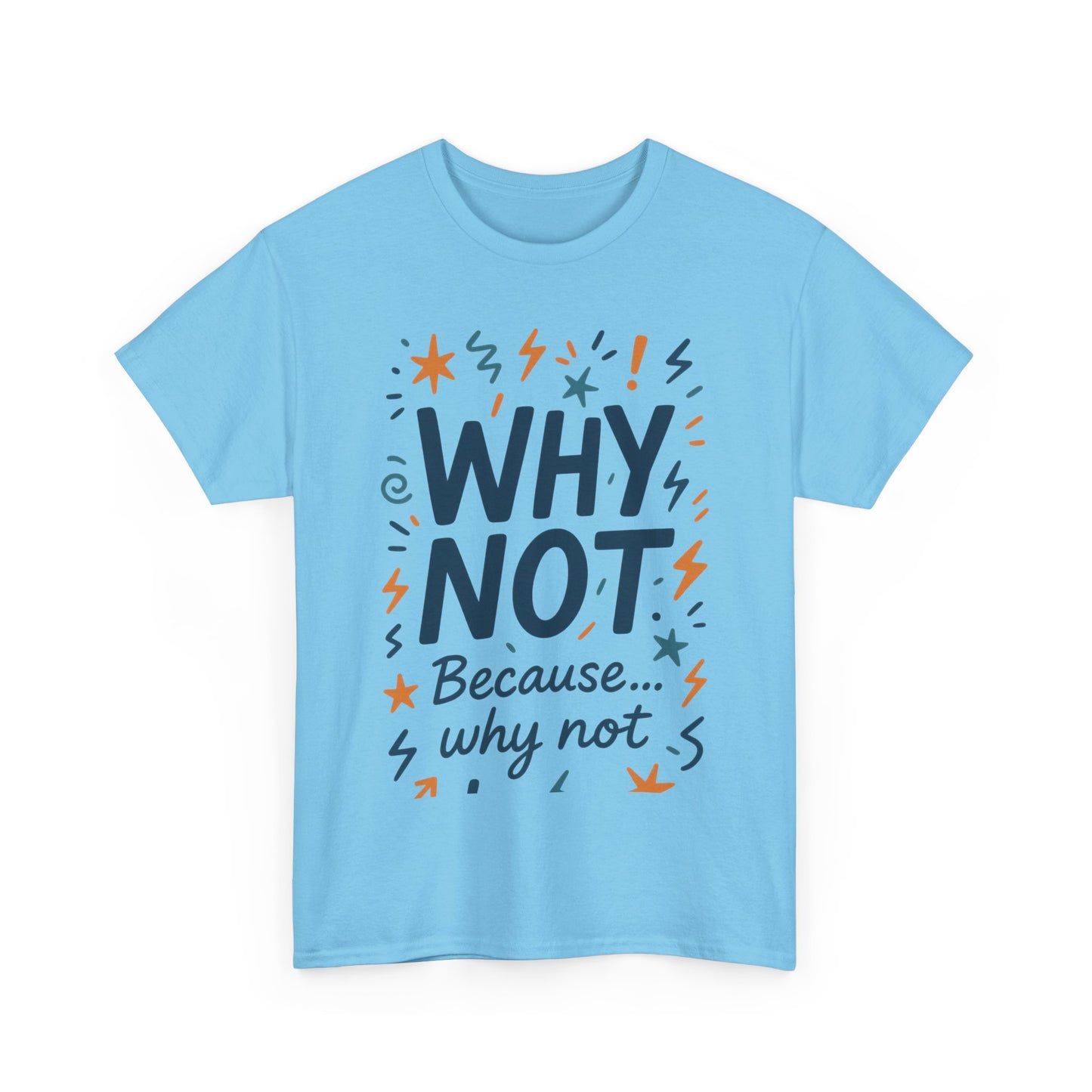 Why Not Mens Heavy Cotton Tee, Fun Motivational Graphic Tee, Casual Wear, Gift for Friends, Birthday Gift, Everyday Comfort