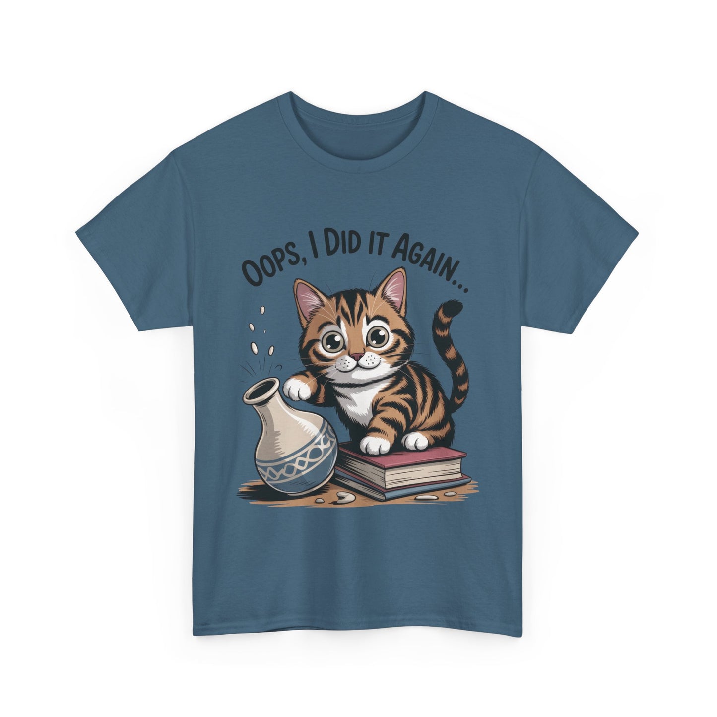 Playful Cat Women's Tee, Funny Oops I Did It Again Design, Cat Lover Gift, Casual Wear, Birthday Gift, Pet Lover Tee, Women's Gift