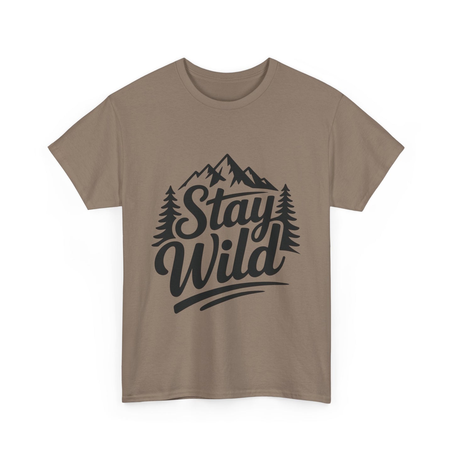 Stay Wild Adventure Tee, Unisex Heavy Cotton Tee for Nature Lovers, Camping, Hiking, Gifts for Outdoorsy Friends, Nature Graphic Tee