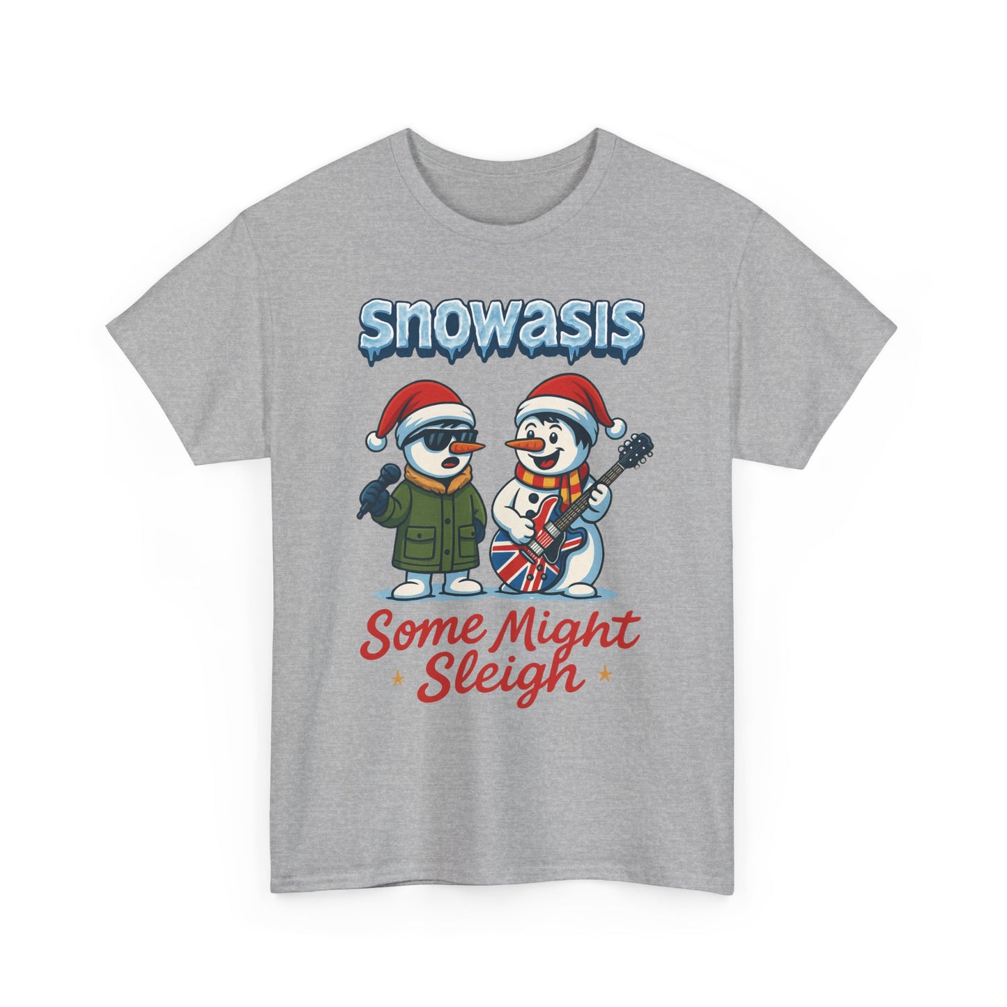 Funny Snowasis Women's Christmas T-Shirt, Retro Music Holiday Tee