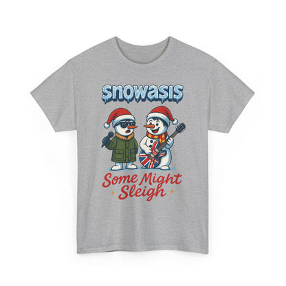 Funny Snowasis Women's Christmas T-Shirt, Retro Music Holiday Tee