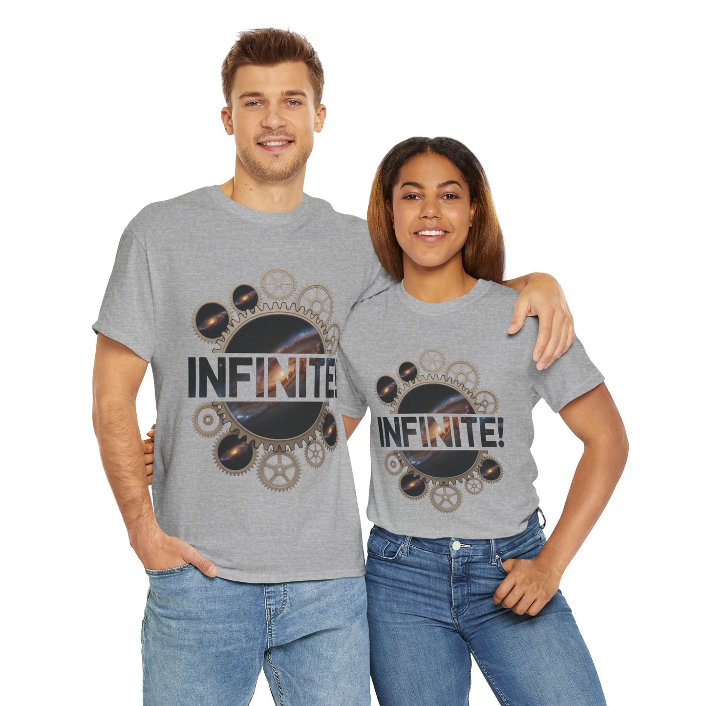 Steampunk Space Gears T-Shirt, Unisex Infinite Universe Graphic Tee, Cosmic Mechanical Design Tee for Sci-Fi & Engineering Lovers