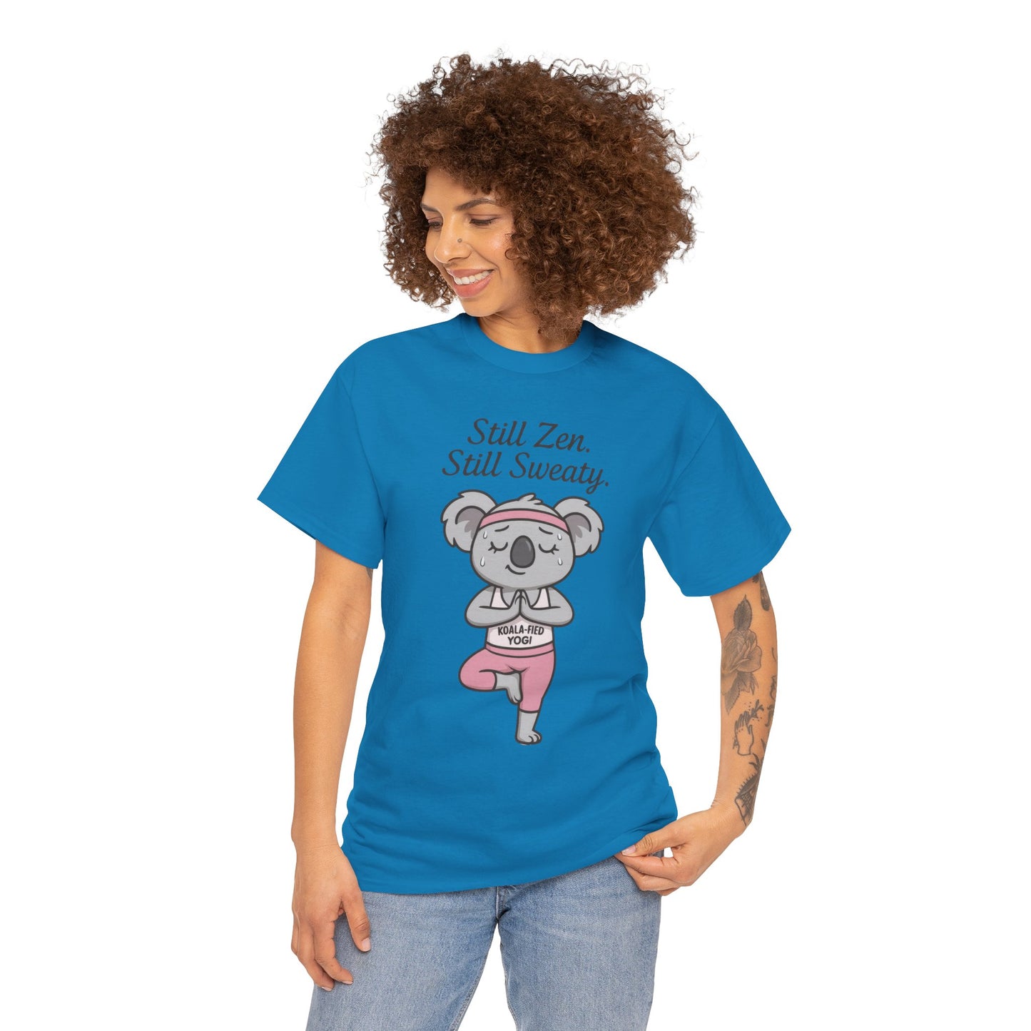 Funny Yoga Shirt for Women, Koala-Fied Yogi Tee, Still Zen Still Sweaty Workout Gift, Cute Animal Fitness T-Shirt, Zen Koala Yoga Tee