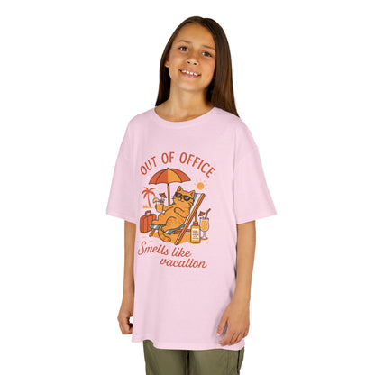 Funny Cat Vacation T-Shirt for Kids, Out of Office Beach Shirt, Summer Holiday Tee, Summer Fun, Beachwear, Travel Tee, Gift for Kids
