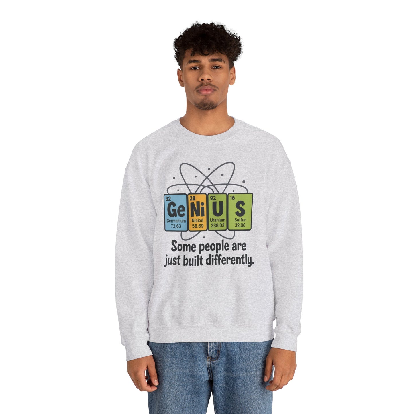 Funny Mens Genius Sweatshirt, Periodic Table Nerd Pullover, Smart Science Gift for Him, Genius Sweatshirt,  Science Lovers Gift