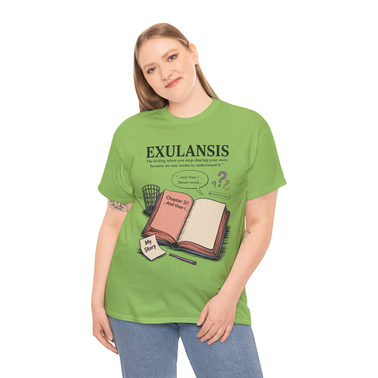 Exulansis Shirt, Emotional Aesthetic Word Tee, Deep Meaning Typography Graphic Tee, Women's Heavy Cotton Tee, deep meaning t shirt