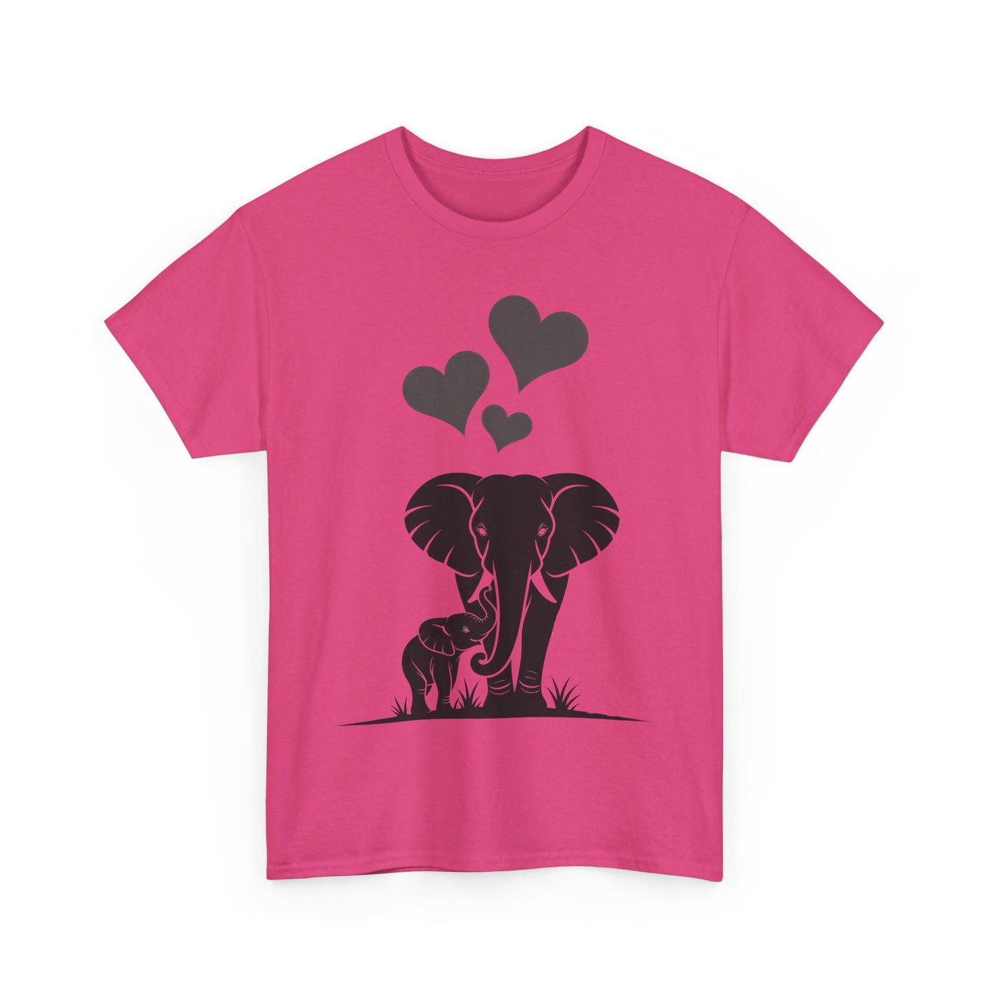 Elephant Mom and Baby T-Shirt, Elephant Love Cotton Tee, Cute Animal Shirt, Animal Lover Gift, Cute Minimalist Elephant Design