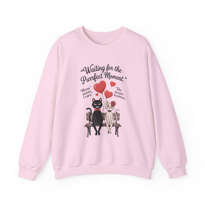 Cute Cat Lovers Womens Sweatshirt, Cozy Gift for Pet Owners, Perfect for Valentine's Day, Animal Lover Apparel, Relaxed Love Sweatshirt