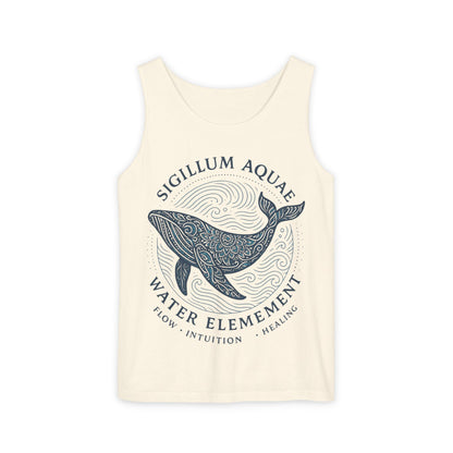 Water Element Whale Tank Top, Sigillum Aquae Symbol, Spiritual Ocean Totem Tee, Nature Energy Tee, Beachwear, Mindfulness Fashion
