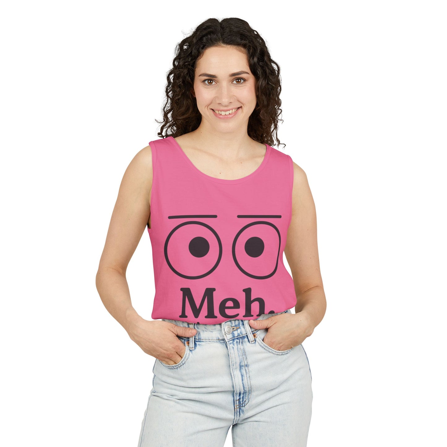 Womens Funny Graphic Tank Top with 'Meh. Wow... so exciting' Quote, Casual Wear, Summer Apparel, Gift for Friends, Humor Tank
