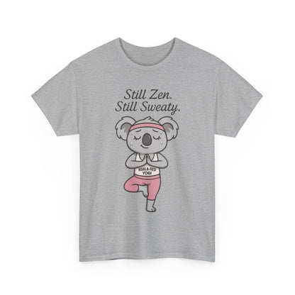 Funny Yoga Shirt for Women, Koala-Fied Yogi Tee, Still Zen Still Sweaty Workout Gift, Cute Animal Fitness T-Shirt, Zen Koala Yoga Tee