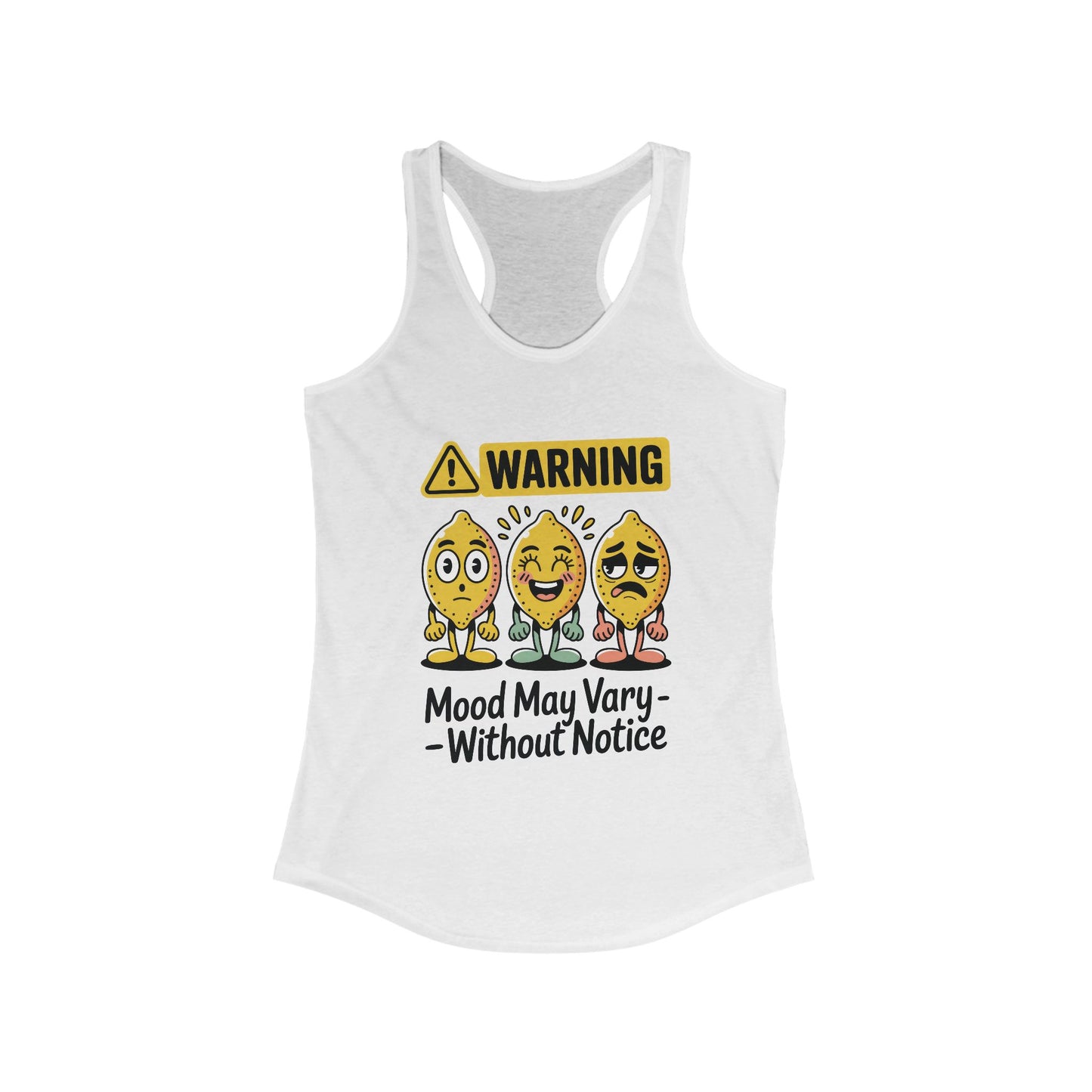 Warning Mood Vary Tank Top, Women's Sleeveless Shirt, Summer Casual Tee, Cute Graphic Racerback, Gift for Her