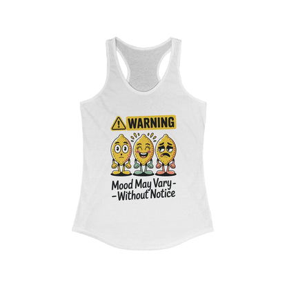 Warning Mood Vary Tank Top, Women's Sleeveless Shirt, Summer Casual Tee, Cute Graphic Racerback, Gift for Her