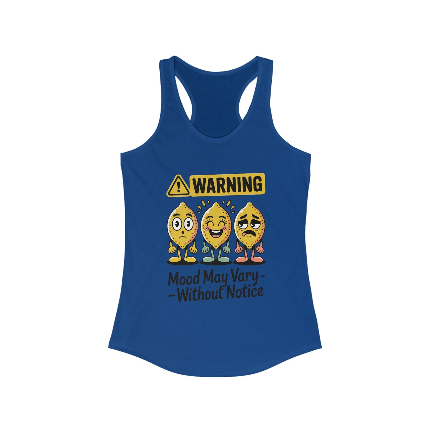 Warning Mood Vary Tank Top, Women's Sleeveless Shirt, Summer Casual Tee, Cute Graphic Racerback, Gift for Her