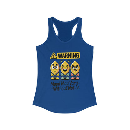 Warning Mood Vary Tank Top, Women's Sleeveless Shirt, Summer Casual Tee, Cute Graphic Racerback, Gift for Her