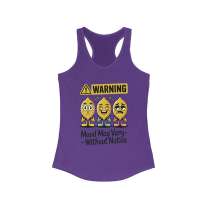 Warning Mood Vary Tank Top, Women's Sleeveless Shirt, Summer Casual Tee, Cute Graphic Racerback, Gift for Her