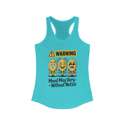 Warning Mood Vary Tank Top, Women's Sleeveless Shirt, Summer Casual Tee, Cute Graphic Racerback, Gift for Her