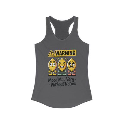 Warning Mood Vary Tank Top, Women's Sleeveless Shirt, Summer Casual Tee, Cute Graphic Racerback, Gift for Her
