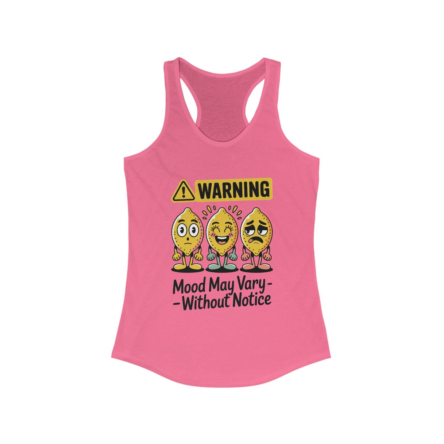 Warning Mood Vary Tank Top, Women's Sleeveless Shirt, Summer Casual Tee, Cute Graphic Racerback, Gift for Her