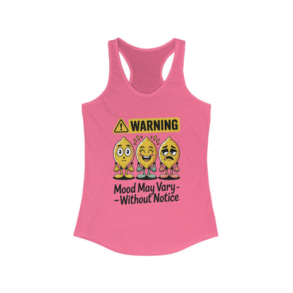 Warning Mood Vary Tank Top, Women's Sleeveless Shirt, Summer Casual Tee, Cute Graphic Racerback, Gift for Her