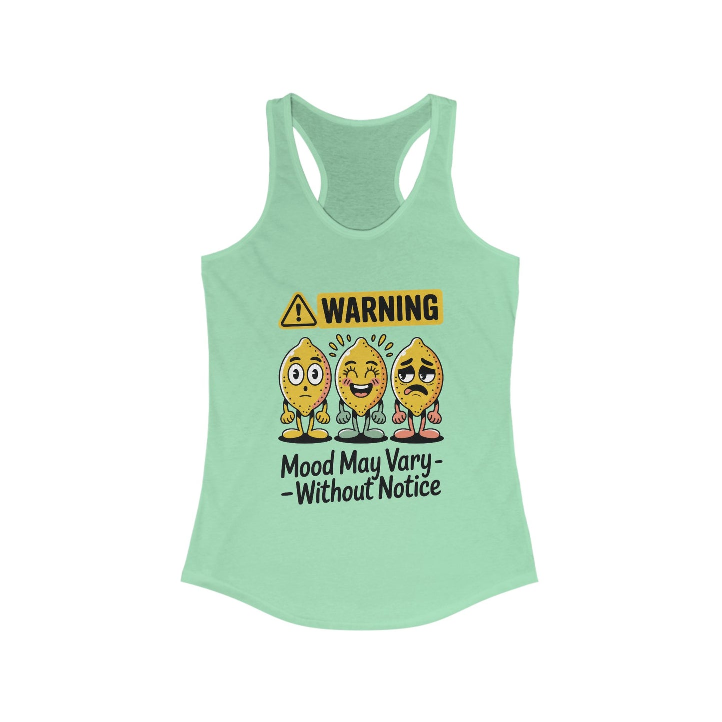 Warning Mood Vary Tank Top, Women's Sleeveless Shirt, Summer Casual Tee, Cute Graphic Racerback, Gift for Her