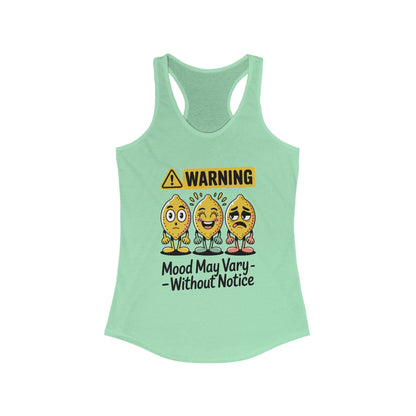 Warning Mood Vary Tank Top, Women's Sleeveless Shirt, Summer Casual Tee, Cute Graphic Racerback, Gift for Her